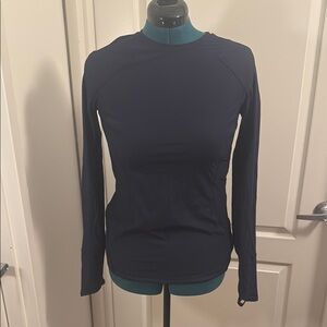 Athleta Navy Fitted Long Sleeve Workout Shirt - Size M